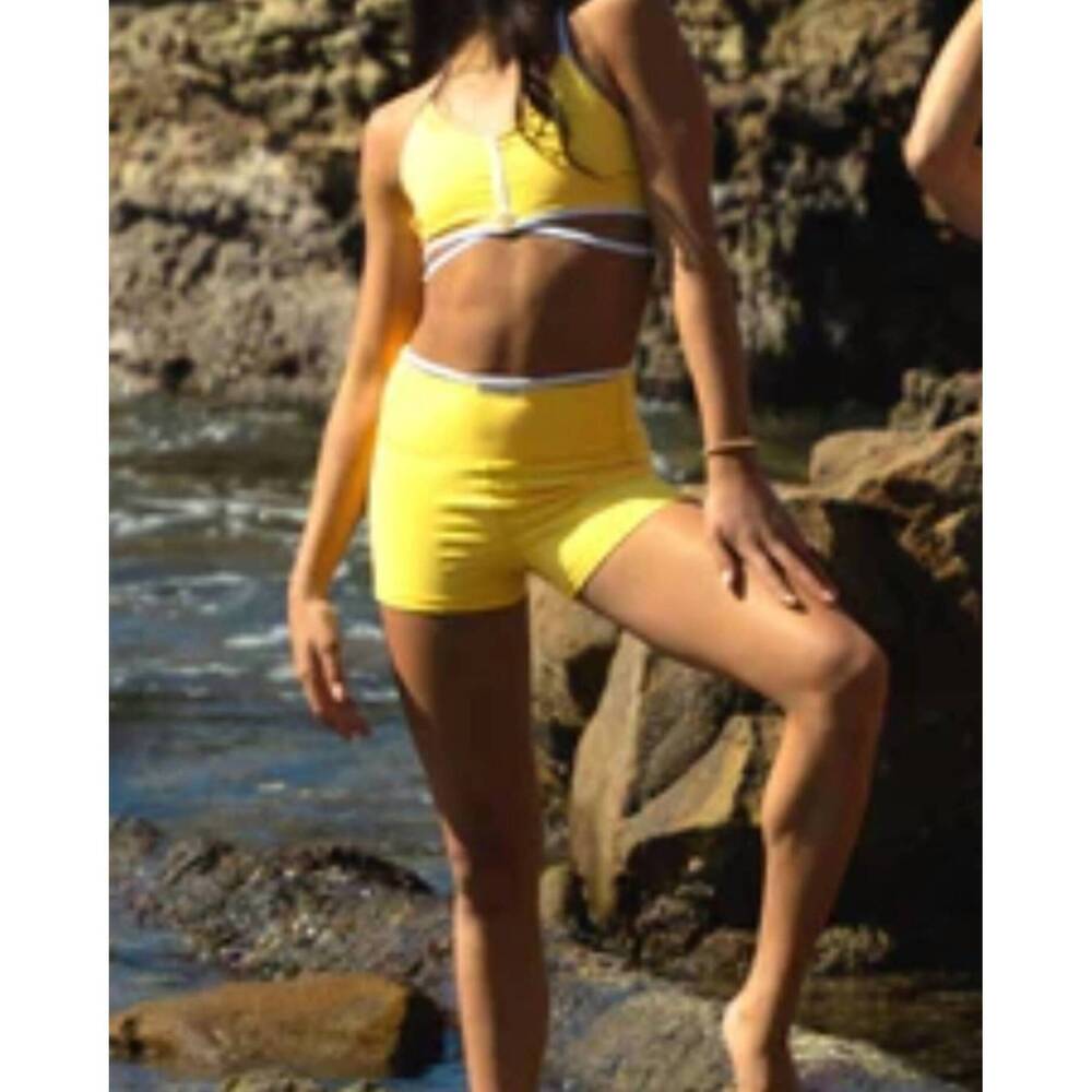 NEW HONEYCUT west coast vibe shorts in yellow